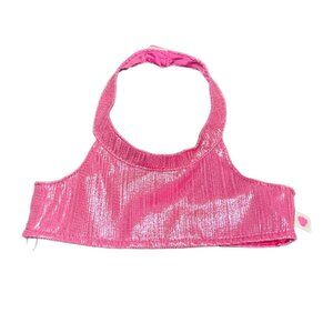 Build A Bear Pink Shimmer Halter Top Tank top Shirt Accessory Clothing‎ BABW
